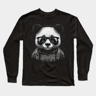 Hipster Panda Long Sleeve T-Shirt